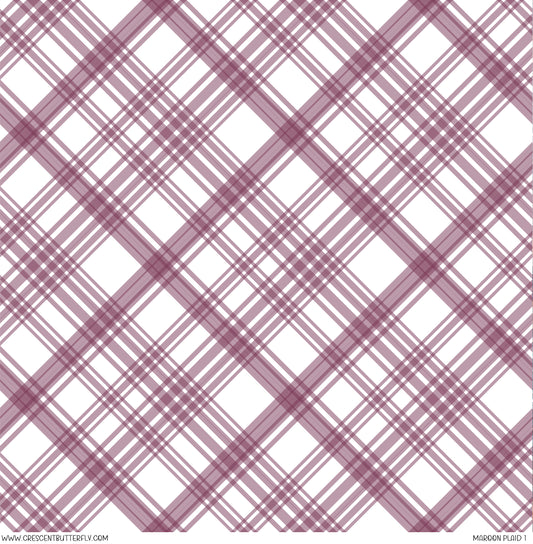 Maroon Plaid 1 Printed Vinyl Sheet/Wrap