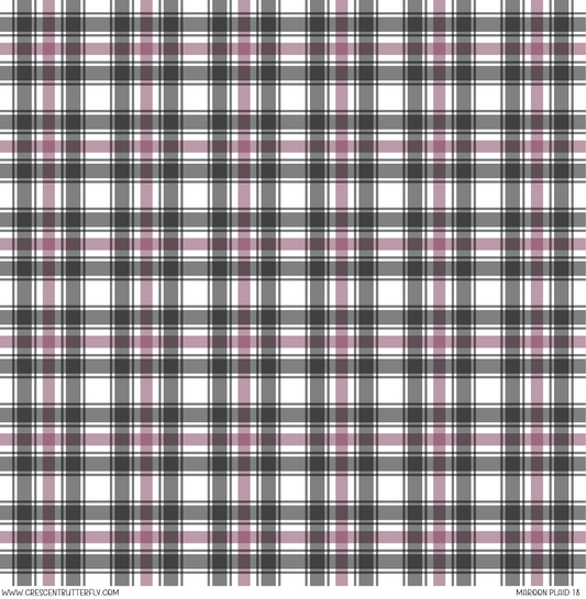 Maroon Plaid 18 Vinyl Sheet/Wrap