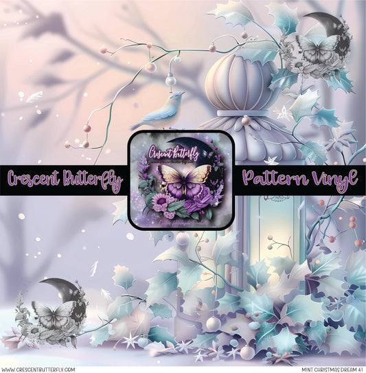 Mint Christmas Dream 41 Printed Vinyl Sheet/Wrap
