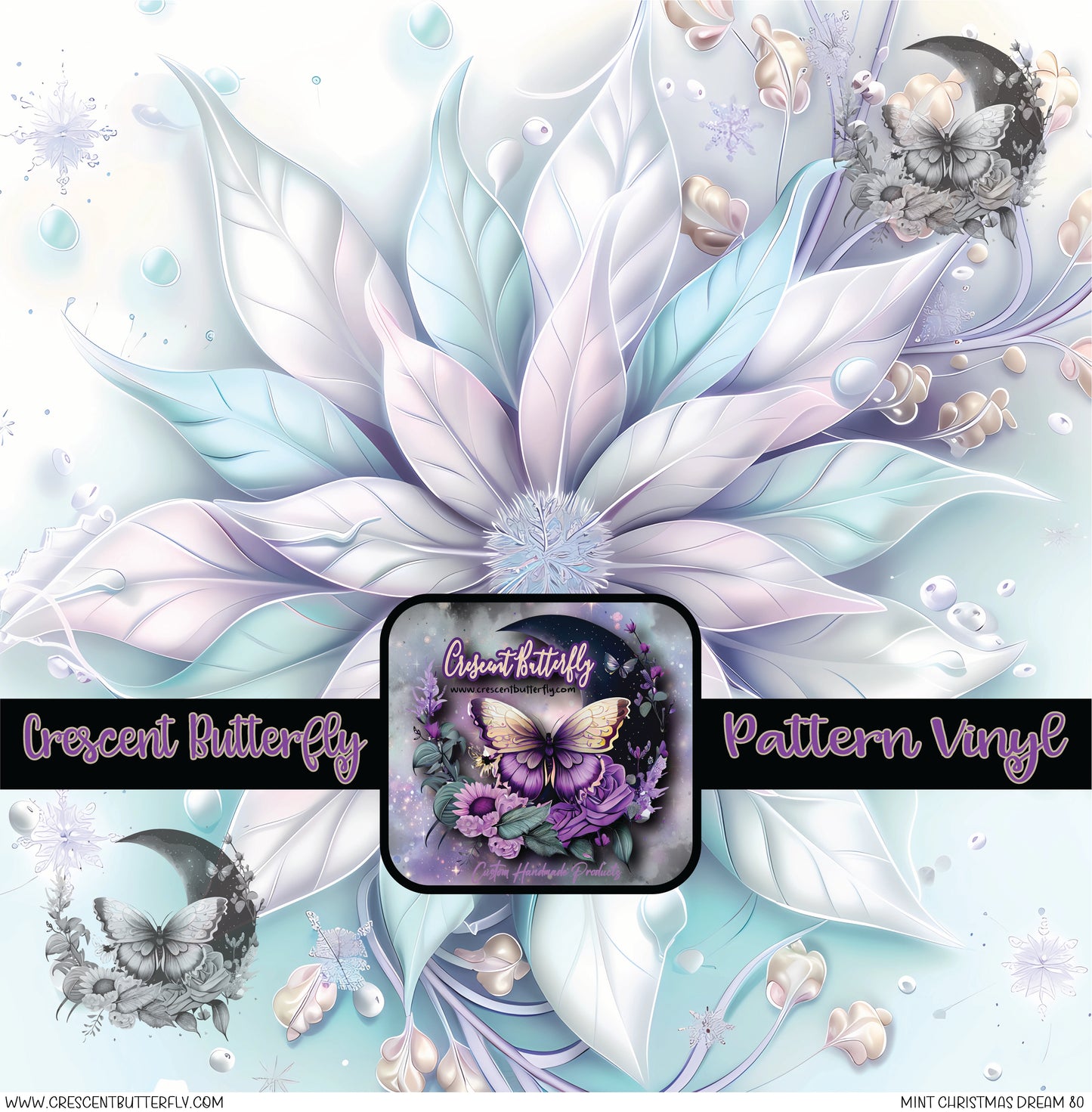 Mint Christmas Dream 80 Printed Vinyl Sheet/Wrap