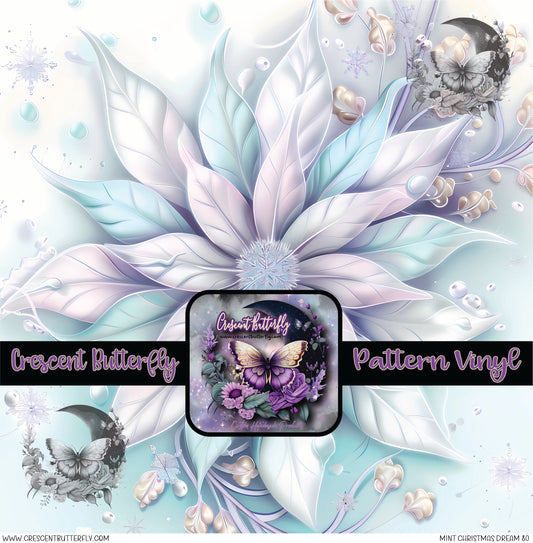 Mint Christmas Dream 80 Printed Vinyl Sheet/Wrap