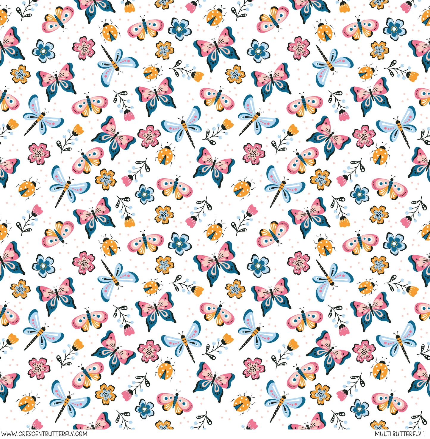 Multi Butterfly 1 Printed Vinyl Sheet/Wrap