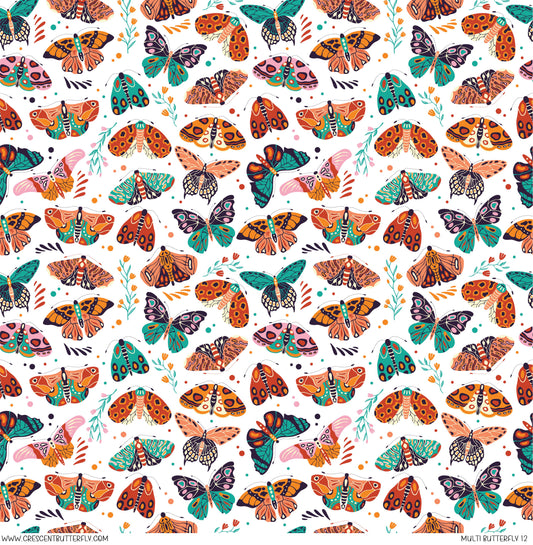 Multi Butterfly 12 Printed Vinyl Sheet/Wrap