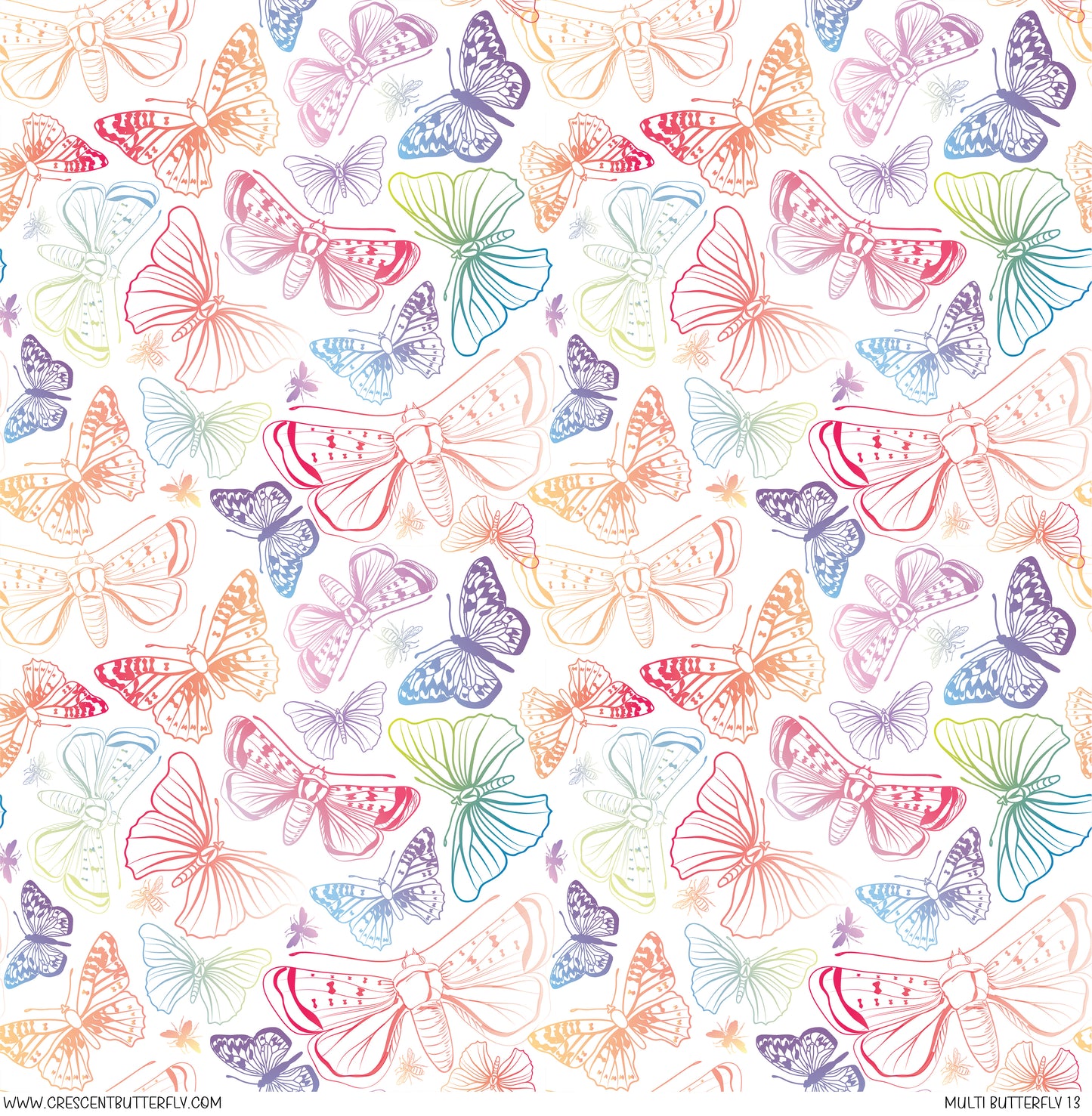 Multi Butterfly 13 Printed Vinyl Sheet/Wrap