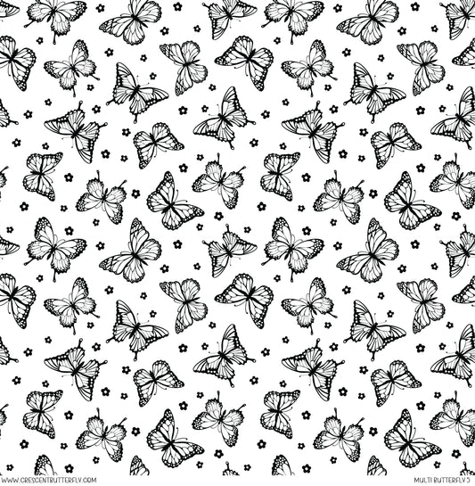 Multi Butterfly 5 Printed Vinyl Sheet/Wrap