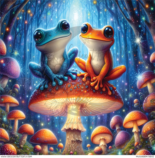 Mushroom Frogs Printed Vinyl Sheet/Wrap
