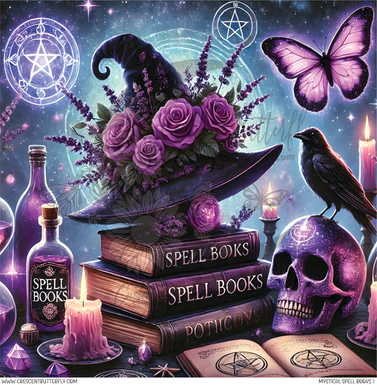 Mystical Spell Books 1 Printed Vinyl Sheet/Wrap