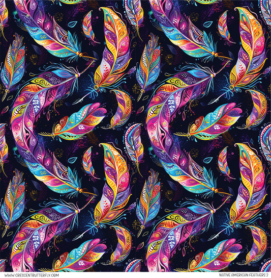 Native American Feathers 2 Pattern Vinyl Sheet/Wrap