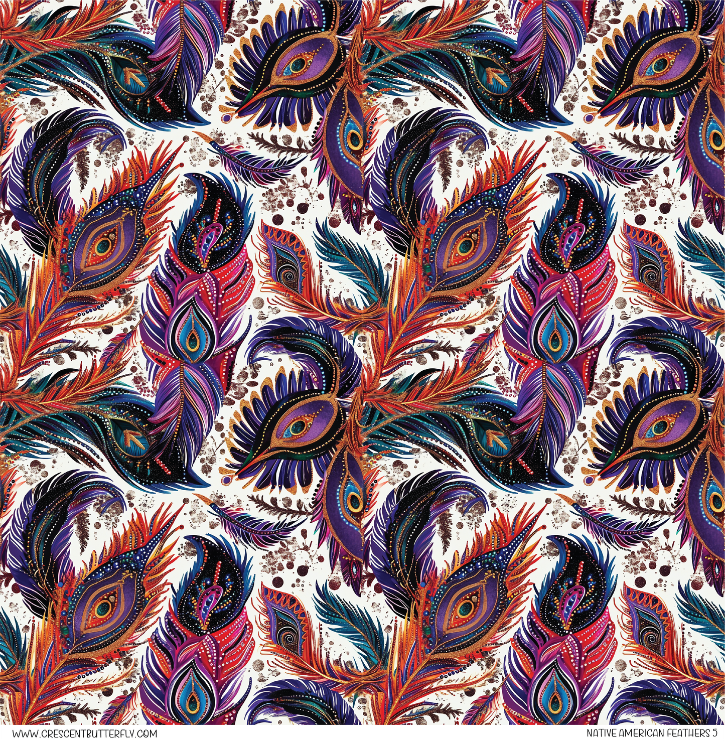 Native American Feathers 5 Pattern Vinyl Sheet/Wrap