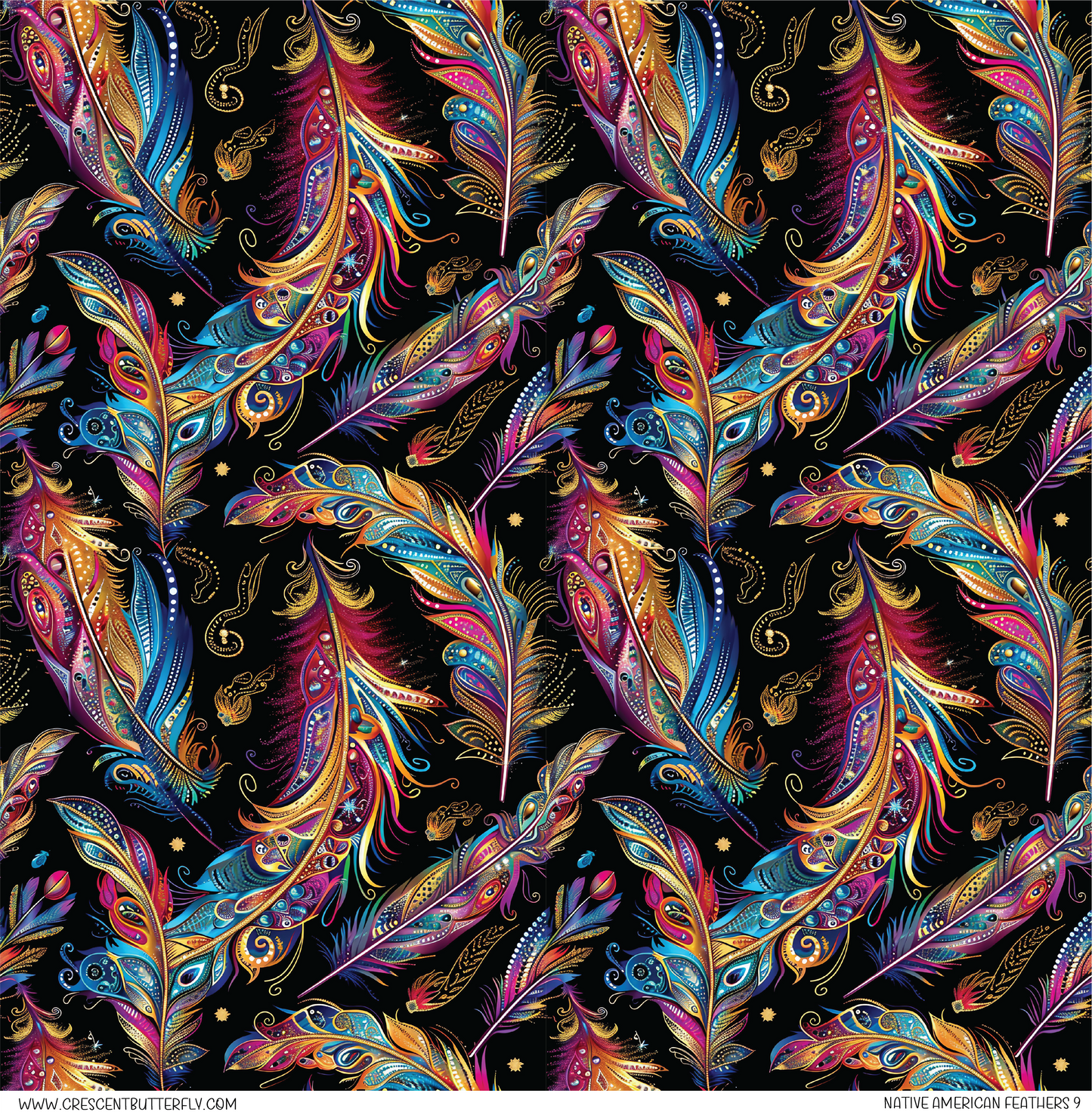 Native American Feathers 9 Pattern Vinyl Sheet/Wrap