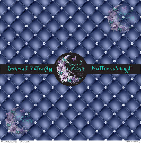 Navy Diamonds Printed Vinyl Sheet/Wrap