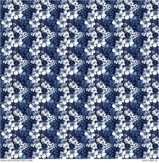 Navy Floral XS Pattern Vinyl Sheet/Wrap