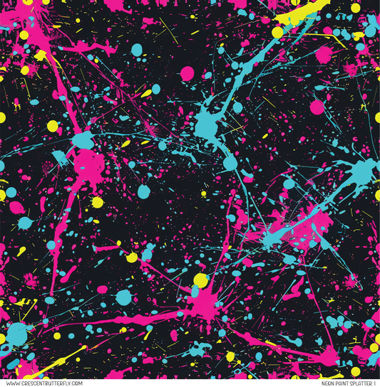 Neon Paint Splatter 1 Printed Vinyl Sheet/Wrap