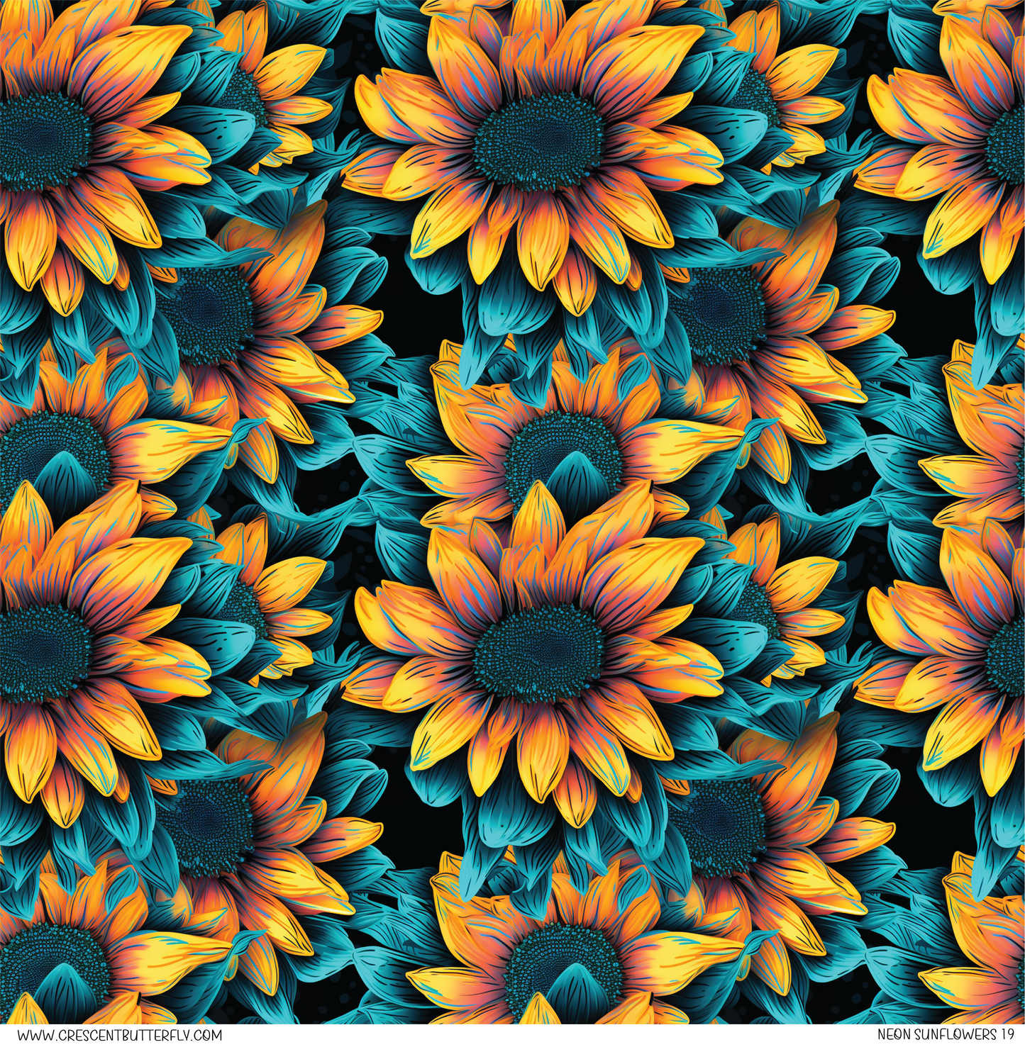 Neon Sunflowers 19 Pattern Vinyl Sheet/Wrap