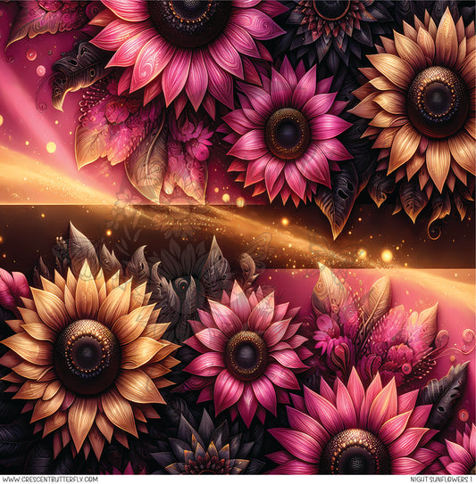 Night Sunflowers 1 Printed Vinyl Sheet/Wrap