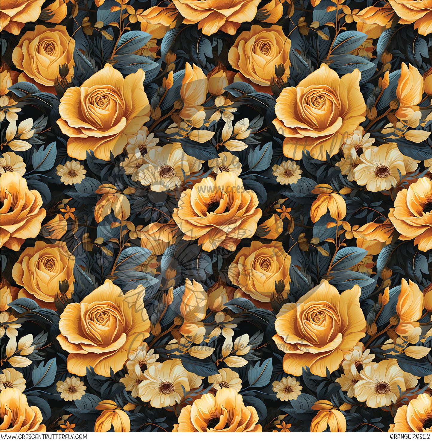 Orange Rose 2 Printed Vinyl Sheet/Wrap