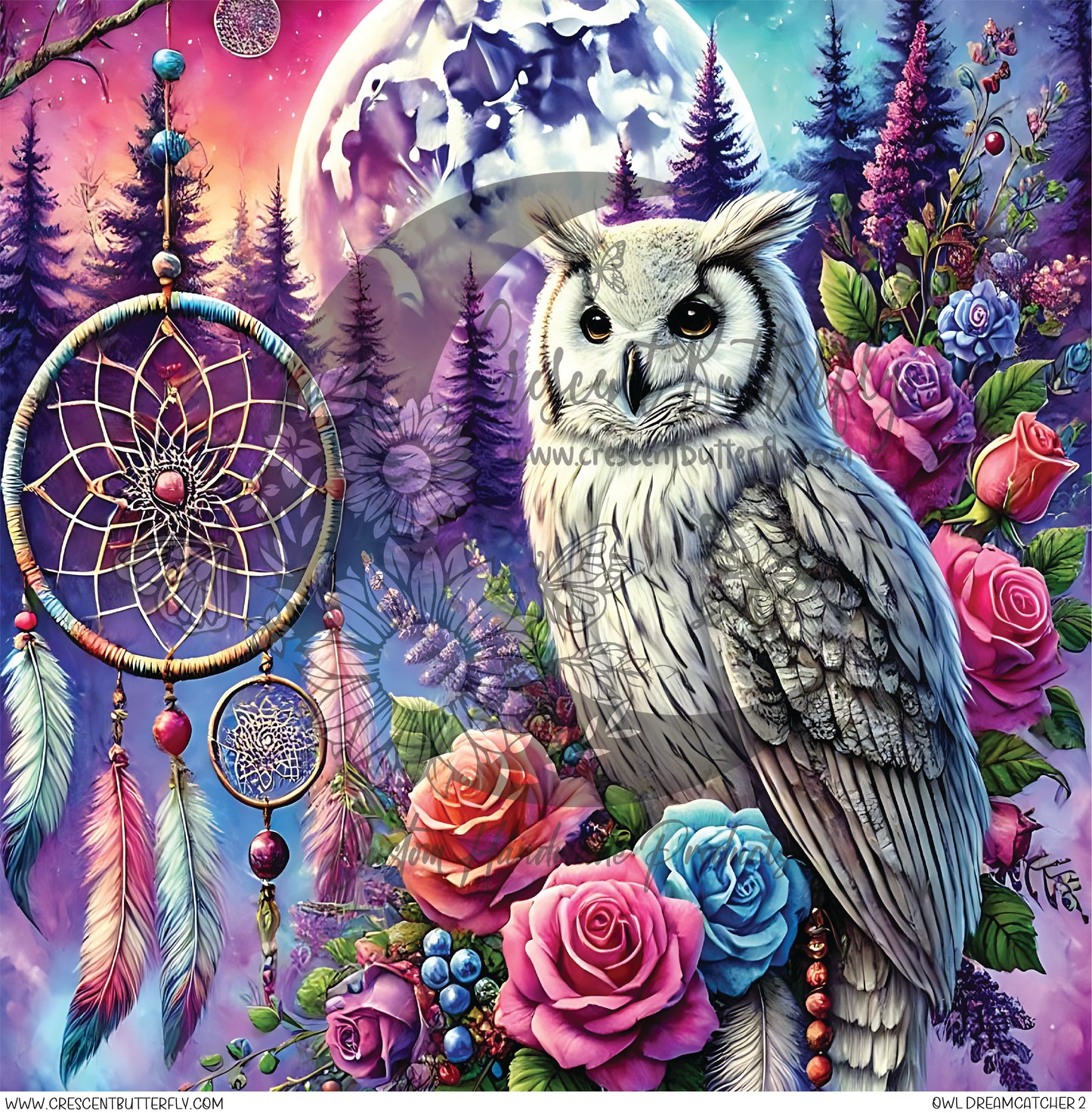 Owl Dreamcatcher 2 Printed Vinyl Sheet/Wrap