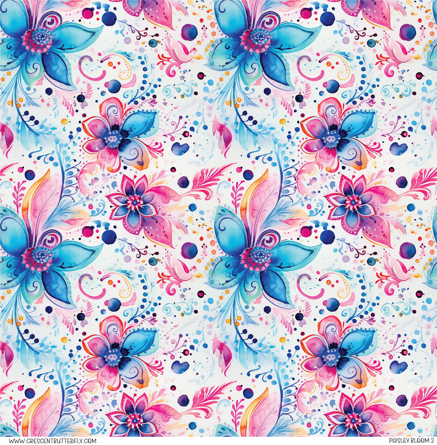 Paisley Bloom 2 Printed Vinyl Sheet/Wrap