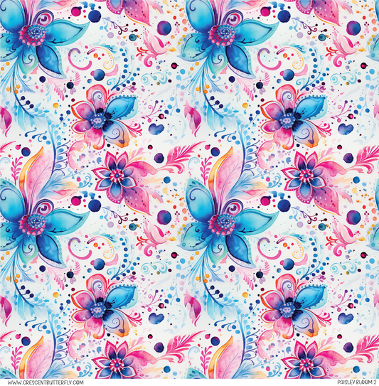 Paisley Bloom 2 Printed Vinyl Sheet/Wrap