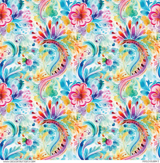 Paisley Bloom 3 Printed Vinyl Sheet/Wrap