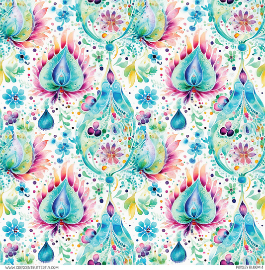 Paisley Bloom 8 Printed Vinyl Sheet/Wrap