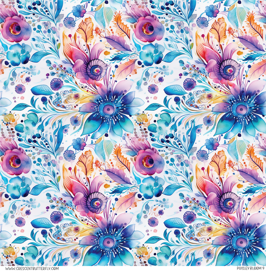 Paisley Bloom 9 Printed Vinyl Sheet/Wrap