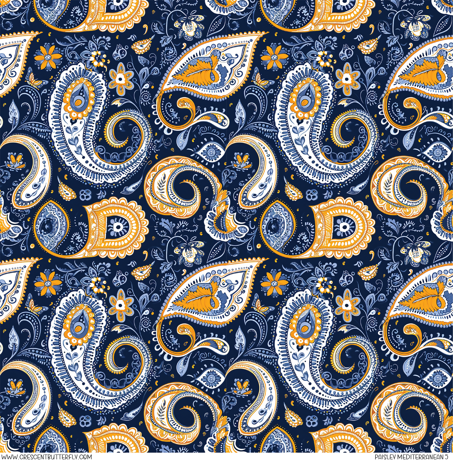 Paisley Mediterranean 5 Pattern Vinyl Sheet/Wrap