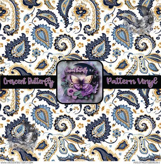 Paisley Mediterranean 6 Printed Vinyl Sheet/Wrap