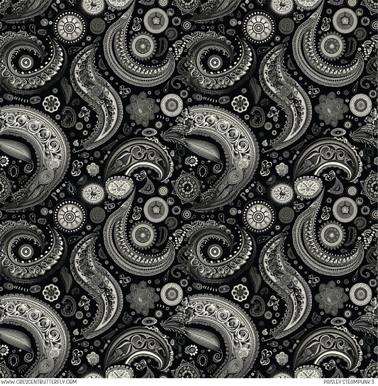 Paisley Steampunk 3 Pattern Vinyl Sheet/Wrap