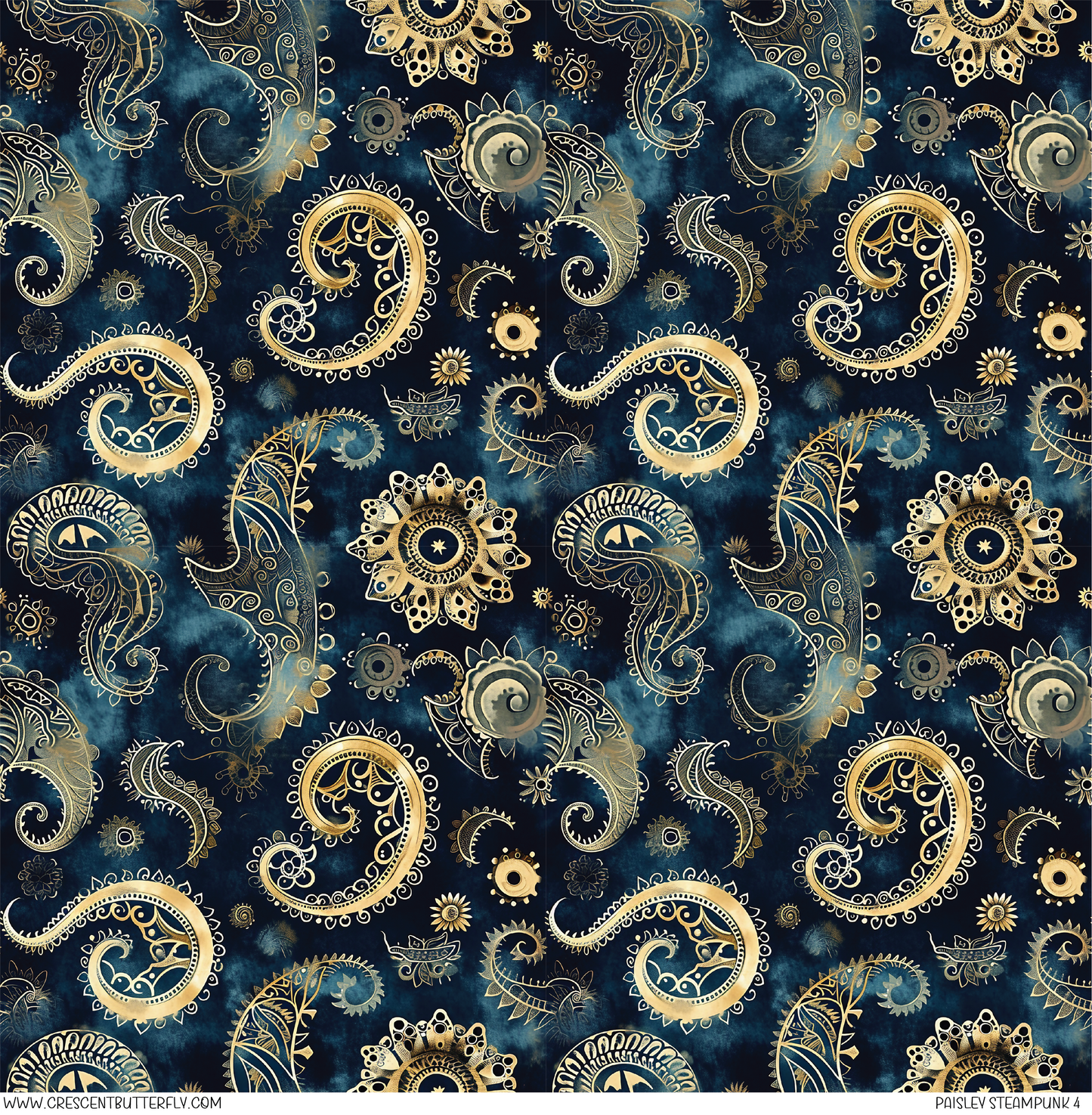 Paisley Steampunk 4 Pattern Vinyl Sheet/Wrap