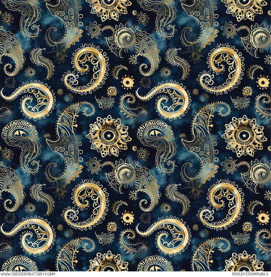 Paisley Steampunk 4 Pattern Vinyl Sheet/Wrap