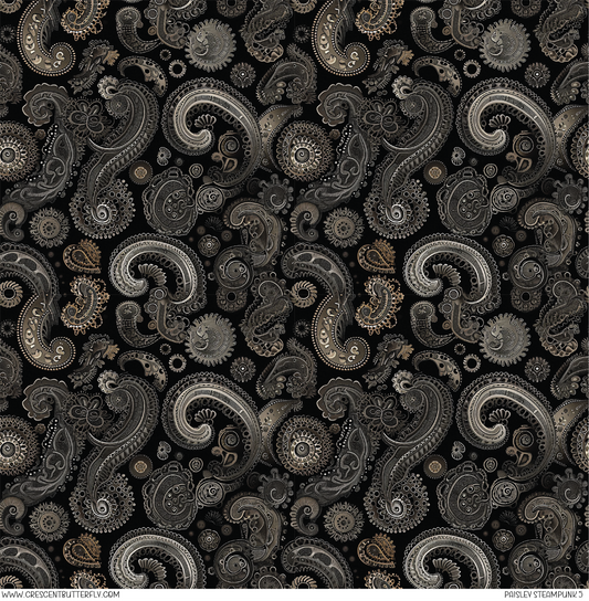 Paisley Steampunk 5 Pattern Vinyl Sheet/Wrap