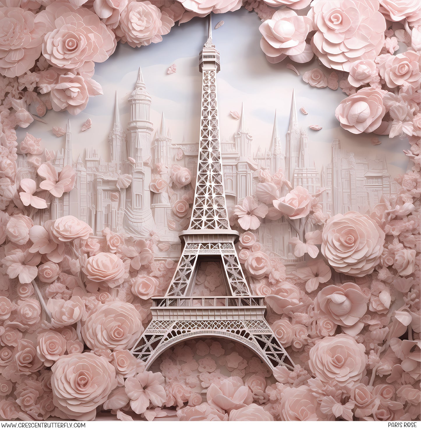 Paris Rose Printed Vinyl Sheet-Tumbler Wrap