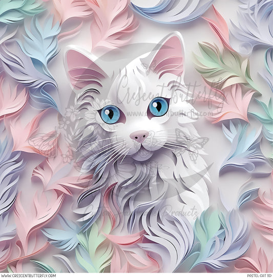 Pastel Cat 3D Printed Vinyl Sheet/Wrap