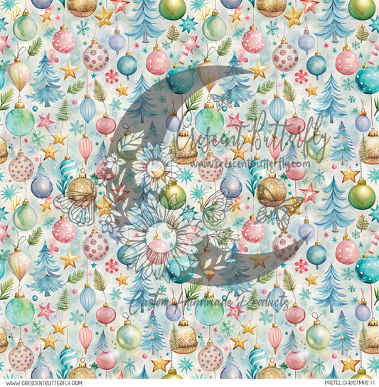 Pastel Christmas 11 Printed Vinyl Sheet/Wrap