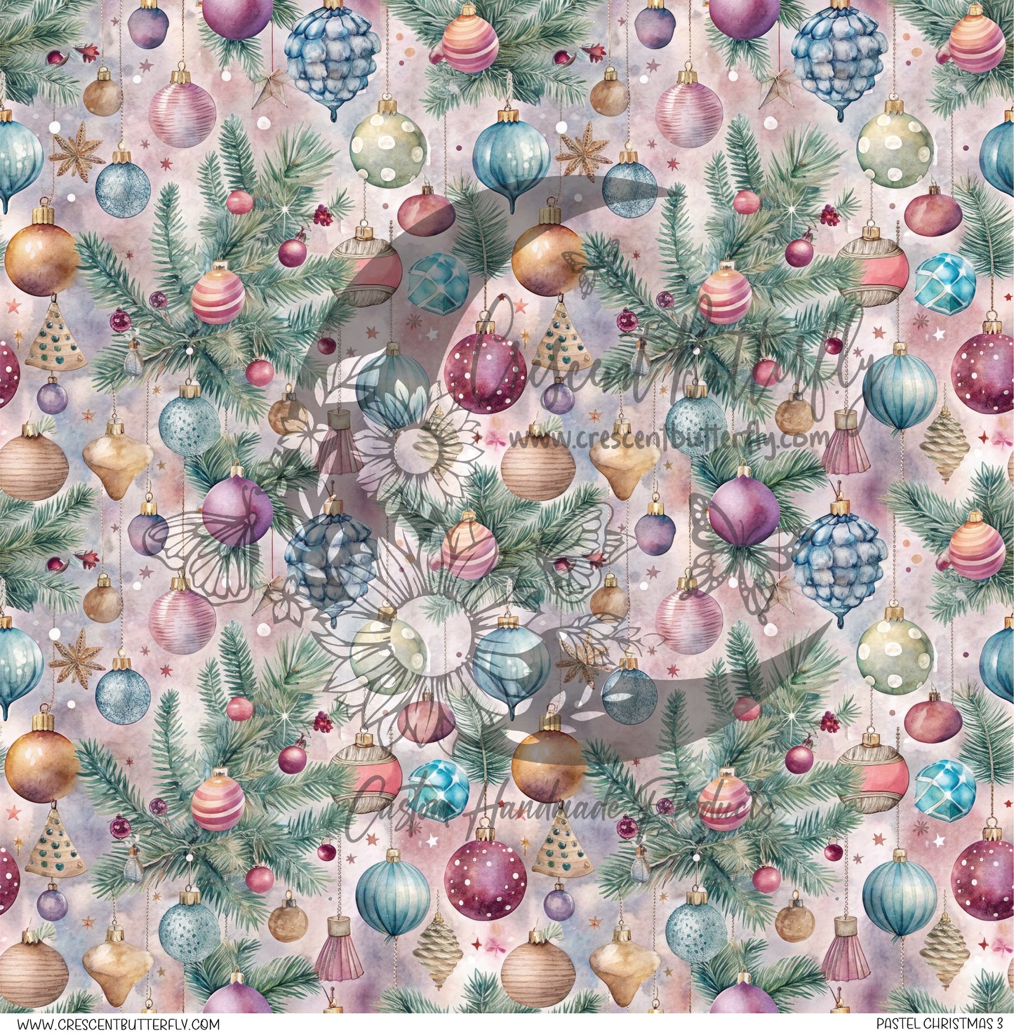 Pastel Christmas 3 Printed Vinyl Sheet/Wrap