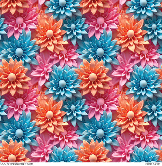 Pastel Daisies Printed Vinyl Sheet/Wrap