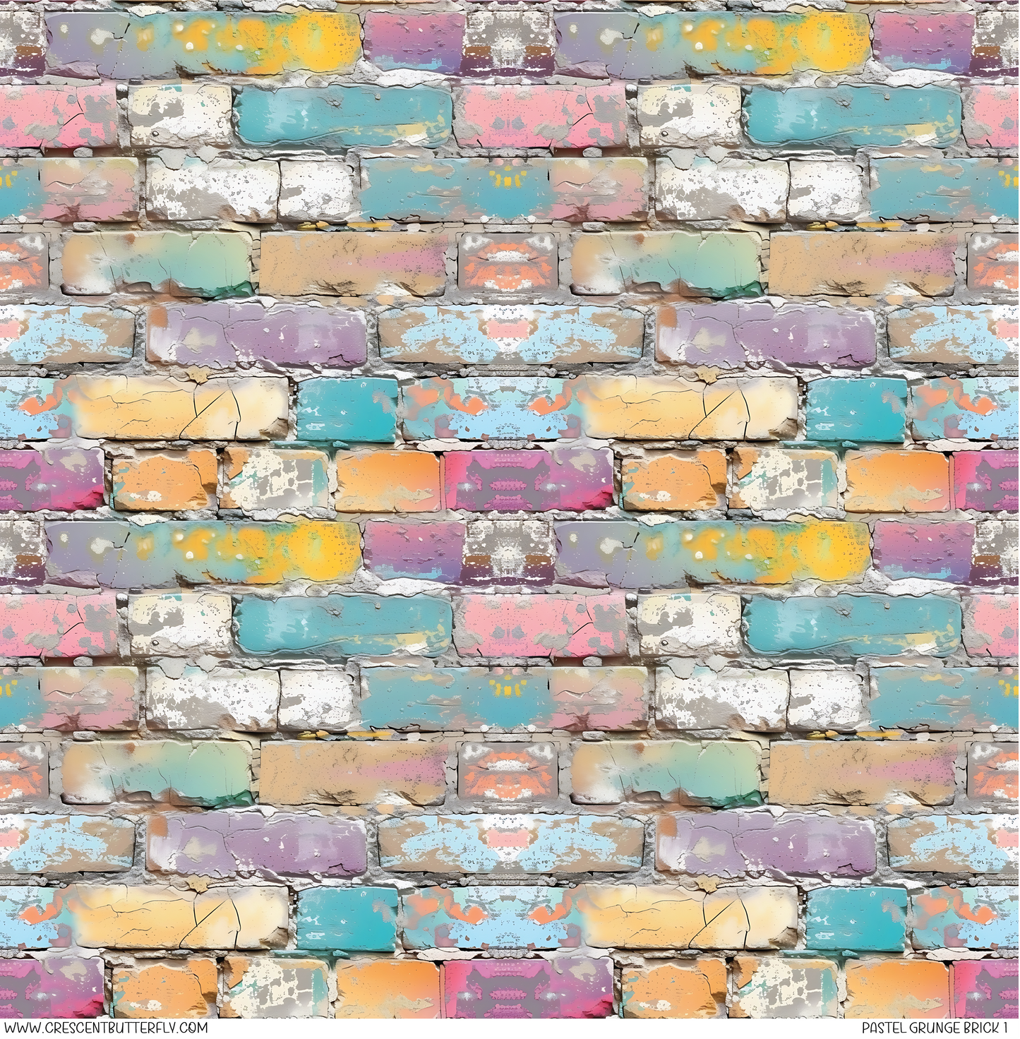 Pastel Grunge Brick 1 Printed Vinyl Sheet/Wrap