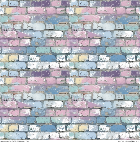 Pastel Grunge Brick 2 Printed Vinyl Sheet/Wrap