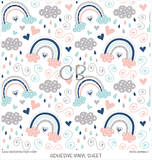 Pastel Rainbow 1 Printed Vinyl Sheet/Wrap