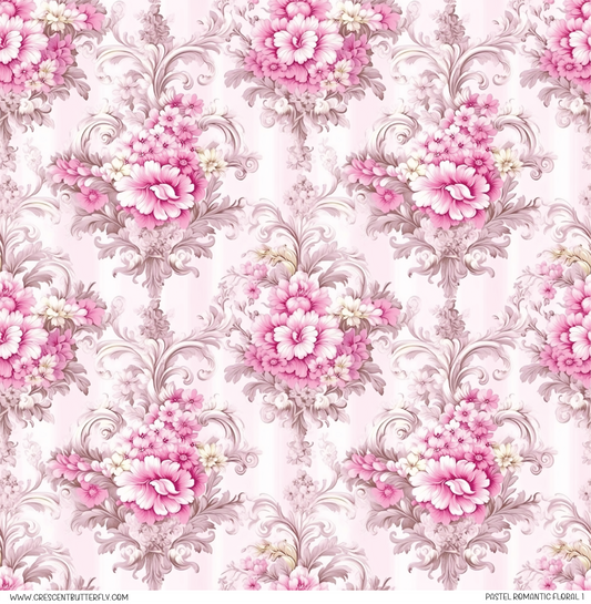 Pastel Romantic Floral 1 Pattern Vinyl Sheet/Wrap