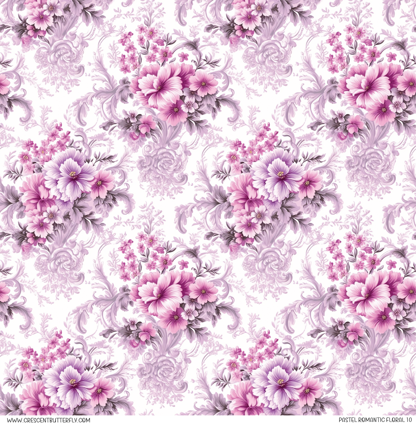 Pastel Romantic Floral 10 Pattern Vinyl Sheet/Wrap