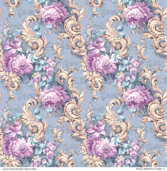 Pastel Romantic Floral 17 Pattern Vinyl Sheet/Wrap