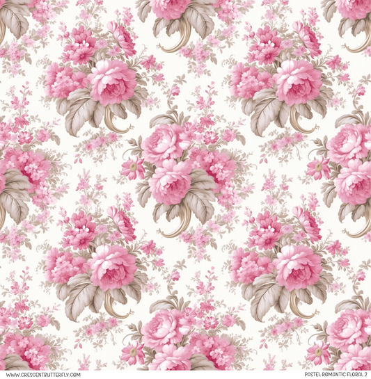 Pastel Romantic Floral 2 Pattern Vinyl Sheet/Wrap