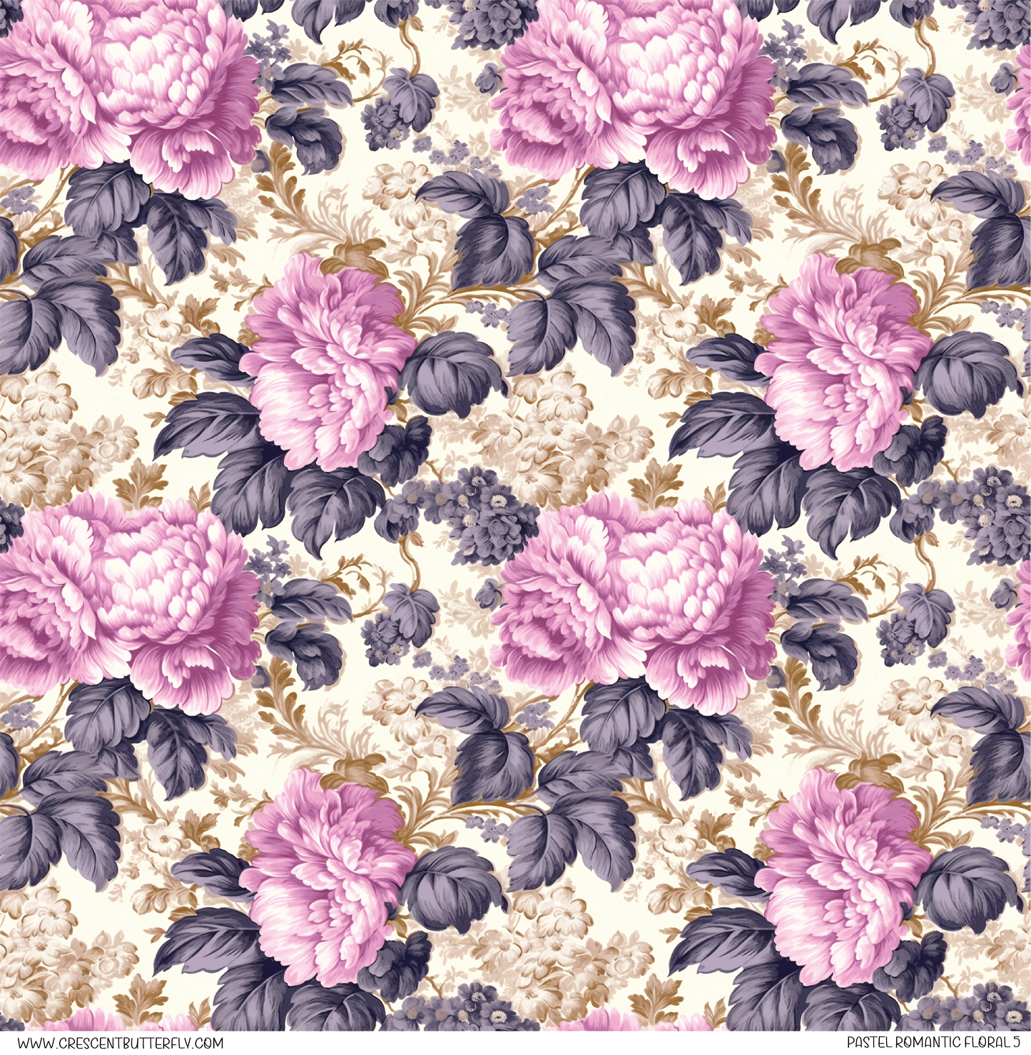 Pastel Romantic Floral 5 Pattern Vinyl Sheet/Wrap