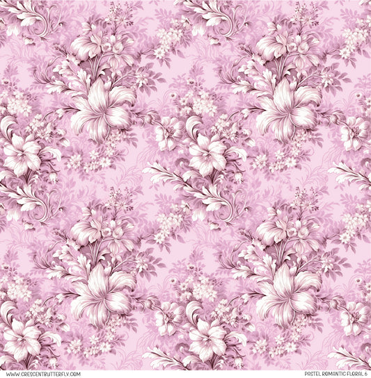 Pastel Romantic Floral 6 Printed Vinyl Sheet/Wrap