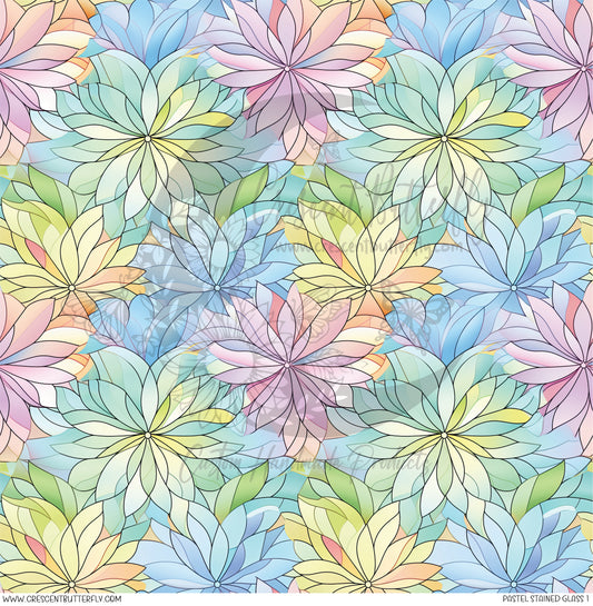 Pastel Stained Glass 1 Printed Vinyl Sheet/Wrap