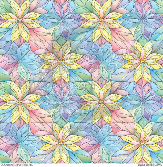 Pastel Stained Glass 2 Printed Vinyl Sheet/Wrap