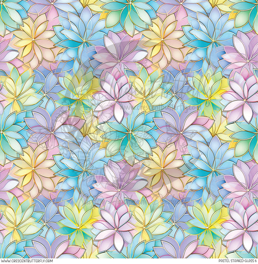 Pastel Stained Glass 6 Printed Vinyl Sheet/Wrap