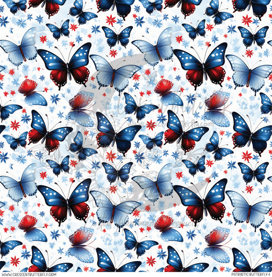 Patriotic Butterfly 4 Printed Vinyl Sheet/Wrap